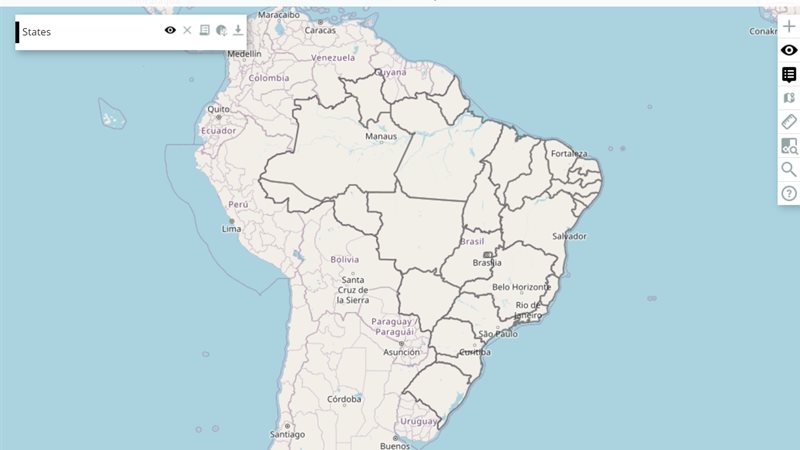 Map toolbar tools and page options