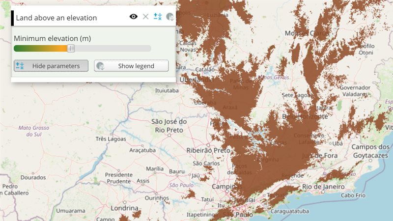 Coloured track: this example running in the Mappia calculator
